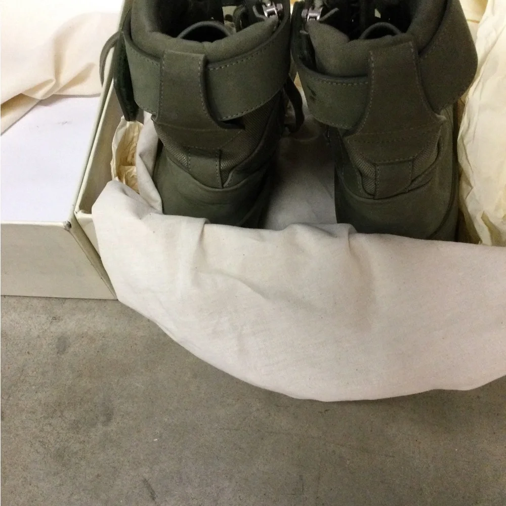 Olive Green High-Top Sneakers